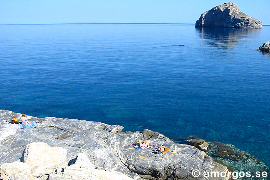 Amorgos. Agia Anna. Det stora blå. Grekland.