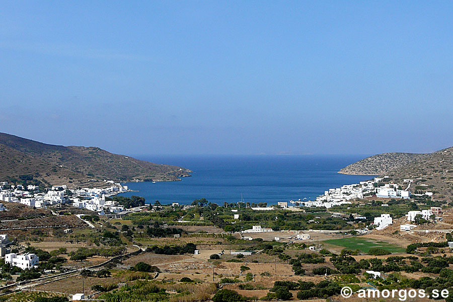 The villages Katapola Rachidi and Xilokeratidi on Amorgos in Greece.