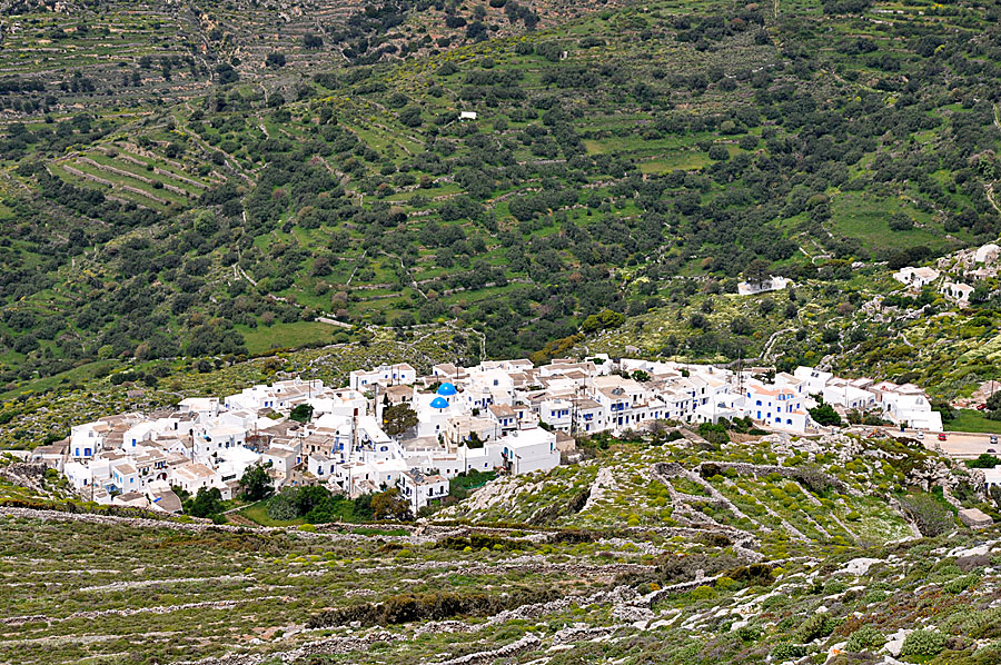 Från Langada på Amorgos kan du vandra till Machos, Stavros och Agios Theologos. 